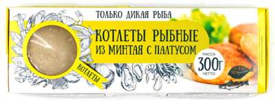 Котлеты рыбные из минтая с палтусом в панировке с/м Don Kreveton 0,3кг*16шт