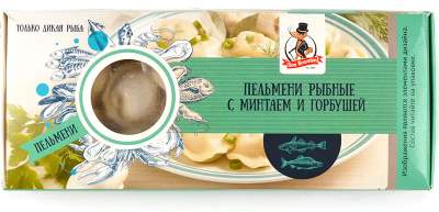 Пельмени рыбные с минтаем и горбушей с/м Don Kreveton 0,4кг*12шт
