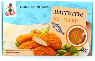 Наггетсы из трески в панировке с/м Don Kreveton 0,4кг*9шт