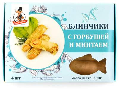 Блинчики с горбушей и минтаем с/м в/у Don Kreveton 0,3кг*12шт