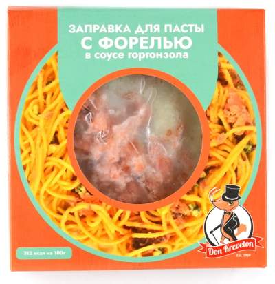 Заправка для пасты с форелью в соусе "Горгонзола" с/м в/у Don Kreveton 0,2кг*12шт