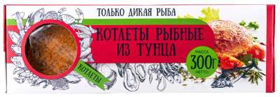 Котлеты рыбные из тунца в панировке с/м Don Kreveton 0,3кг*16шт