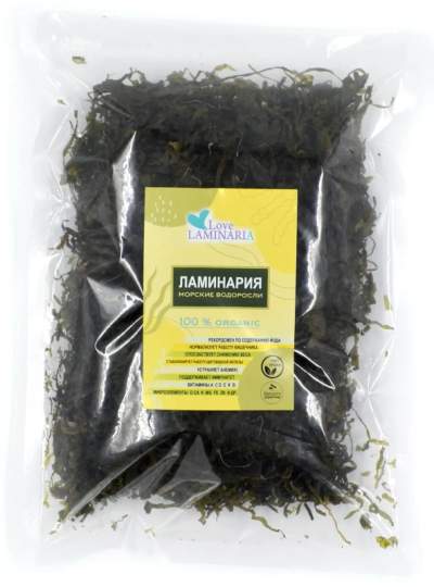 Ламинария водоросли морские шинкованные сушеные ТМ "Love laminaria" 0,1кг*5шт