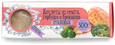 Котлеты рыбные из семги, горбуши и брокколи в панировке с/м Don Kreveton 0,3кг*16шт