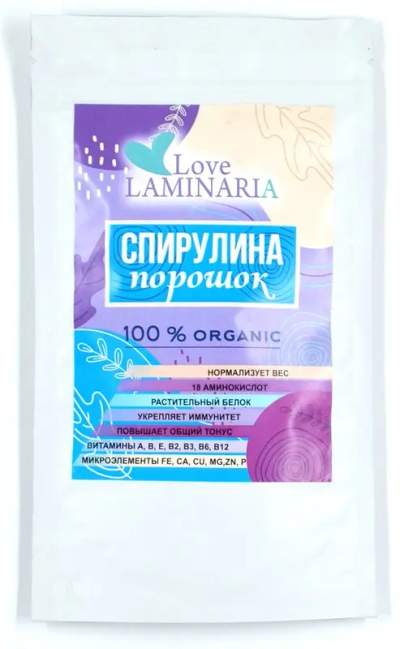 Спирулина порошок ТМ "Love laminaria" 0,1кг*10шт