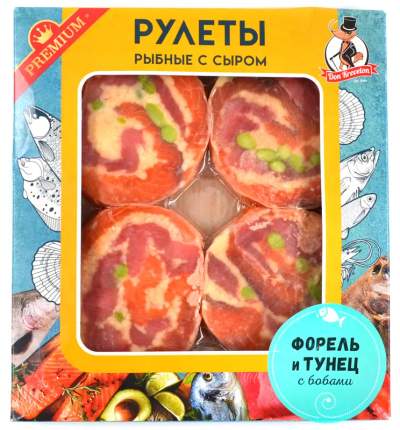 Рулет из форели с тунцом, бобами и сыром с/м в/у Don Kreveton ~0,6кг*12шт