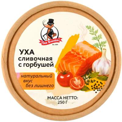 Уха рыбная сливочная с горбушей с/м Don Kreveton 0,25кг*6шт