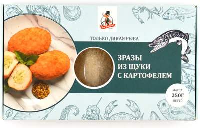 Зразы из щуки с картофелем с/м Don Kreveton 0,25кг*16шт