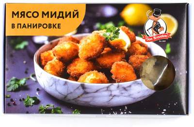 Мидии мясо в панировке с/м Don Kreveton 0,3кг*10шт